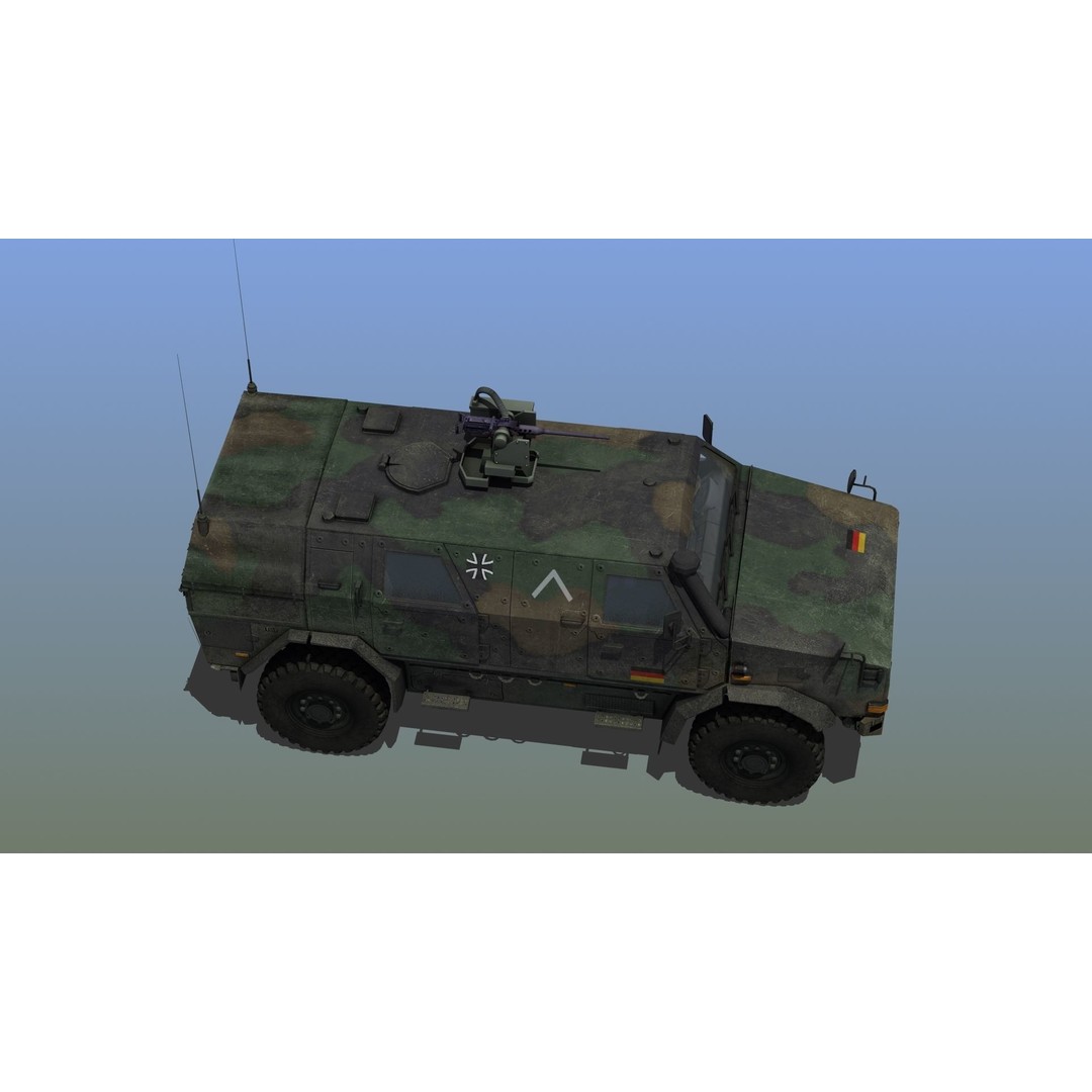 Dingo 2A2 APC 3D Model – Military Vehicle, PBR Textures, FBX - View 5