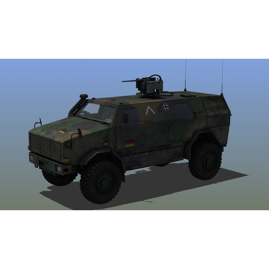 Dingo 2A2 APC 3D Model – Military Vehicle, PBR Textures, FBX - View 6