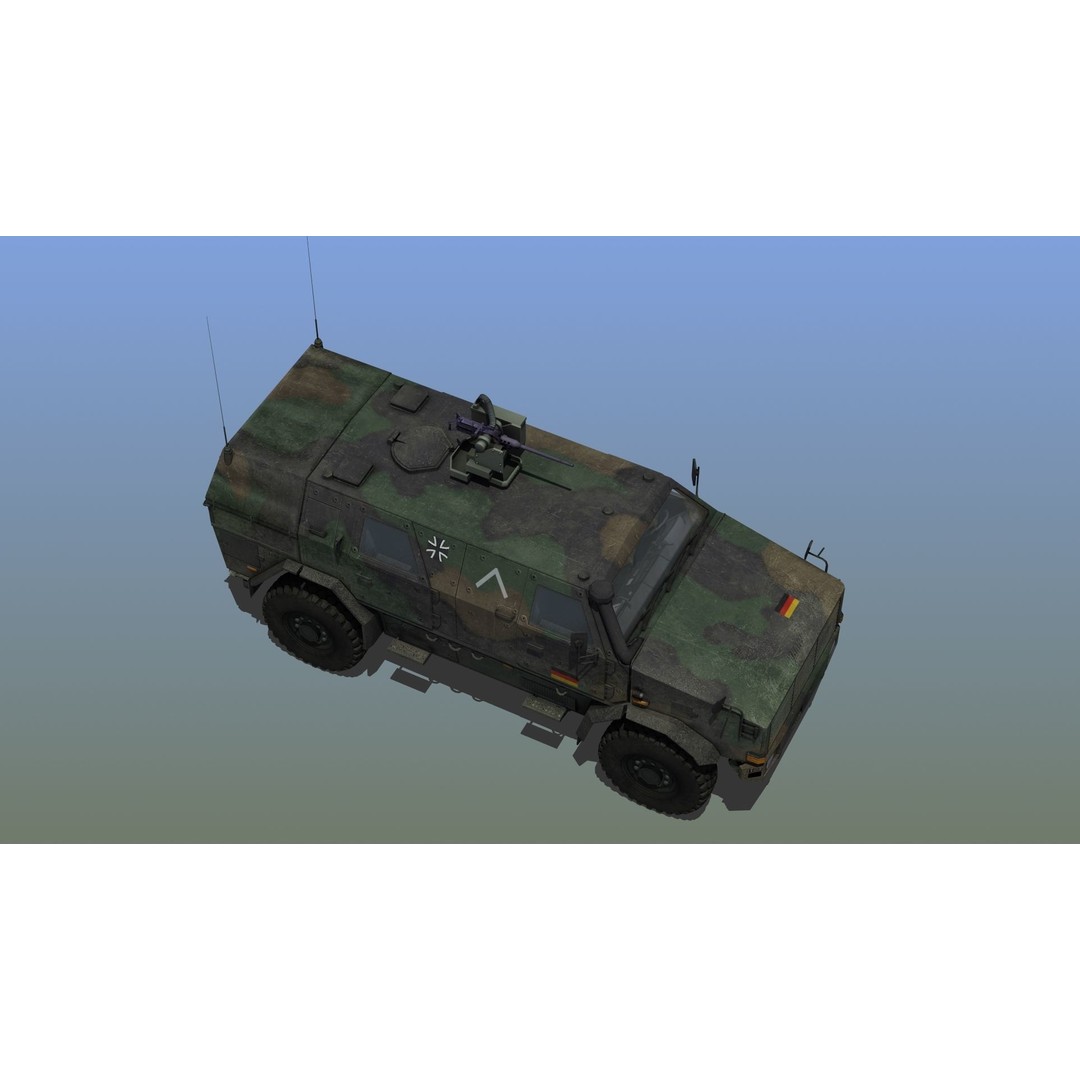 Dingo 2A2 APC 3D Model – Military Vehicle, PBR Textures, FBX - View 7