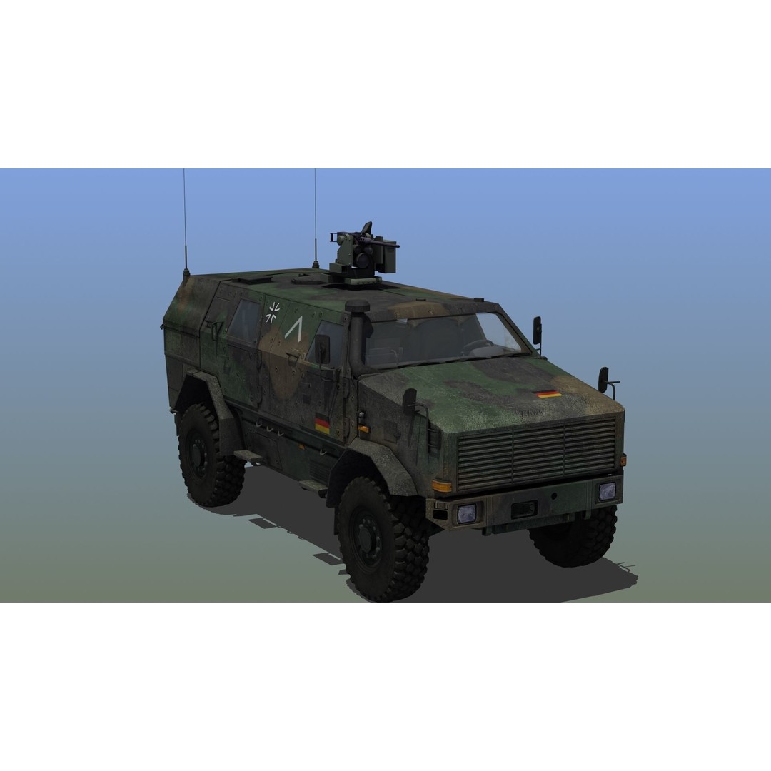 Dingo 2A2 APC 3D Model – Military Vehicle, PBR Textures, FBX - View 9