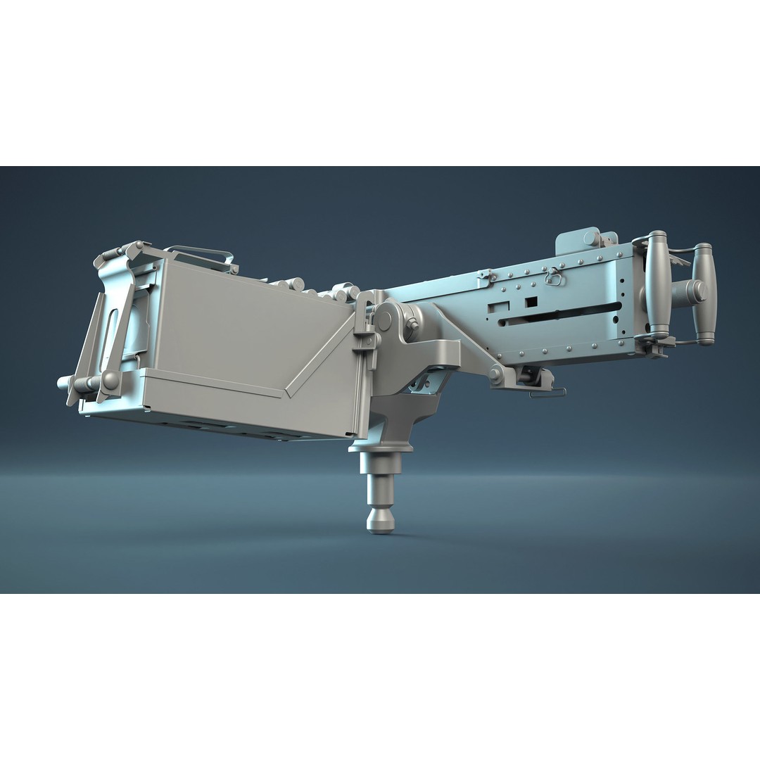 M2HB Browning Machine Gun 3D Model – High Poly Game Asset, FBX & OBJ - View 10