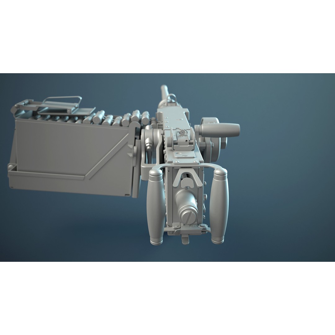 M2HB Browning Machine Gun 3D Model – High Poly Game Asset, FBX & OBJ - View 11