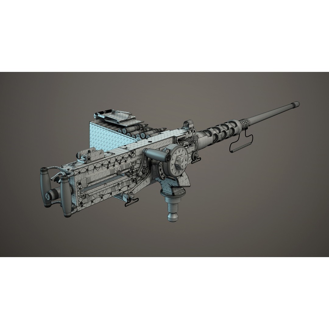 M2HB Browning Machine Gun 3D Model – High Poly Game Asset, FBX & OBJ - View 13
