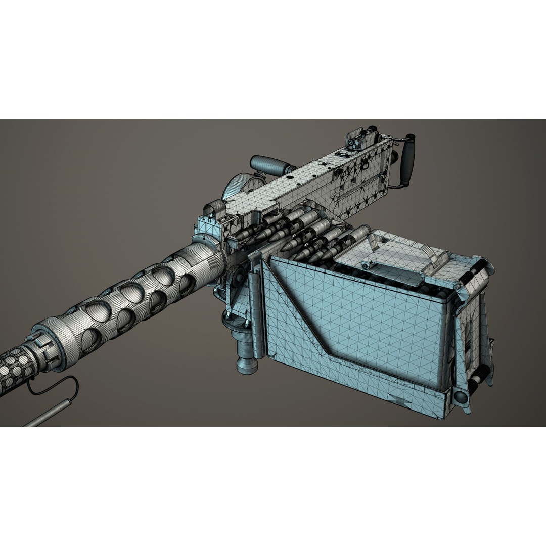 M2HB Browning Machine Gun 3D Model – High Poly Game Asset, FBX & OBJ - View 15