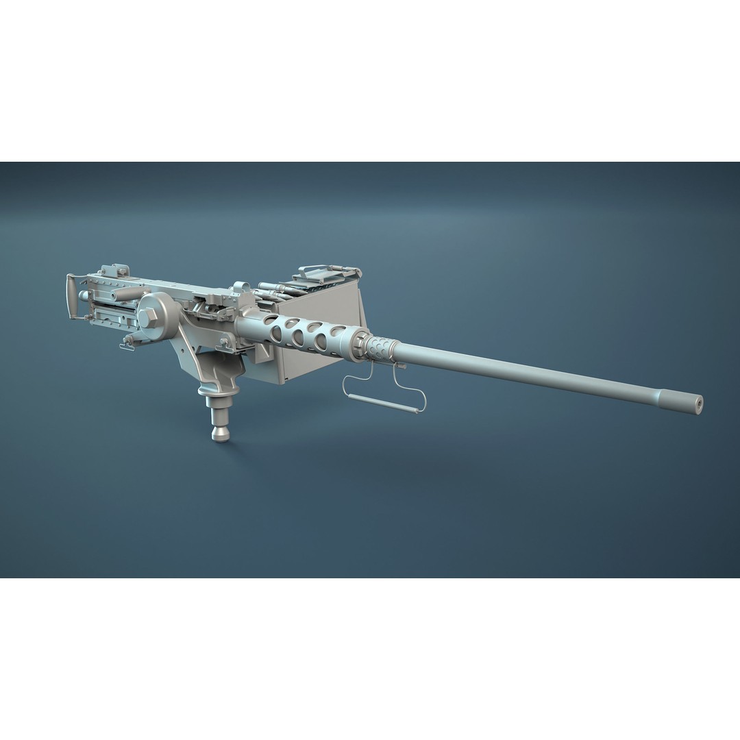 M2HB Browning Machine Gun 3D Model – High Poly Game Asset, FBX & OBJ - View 4