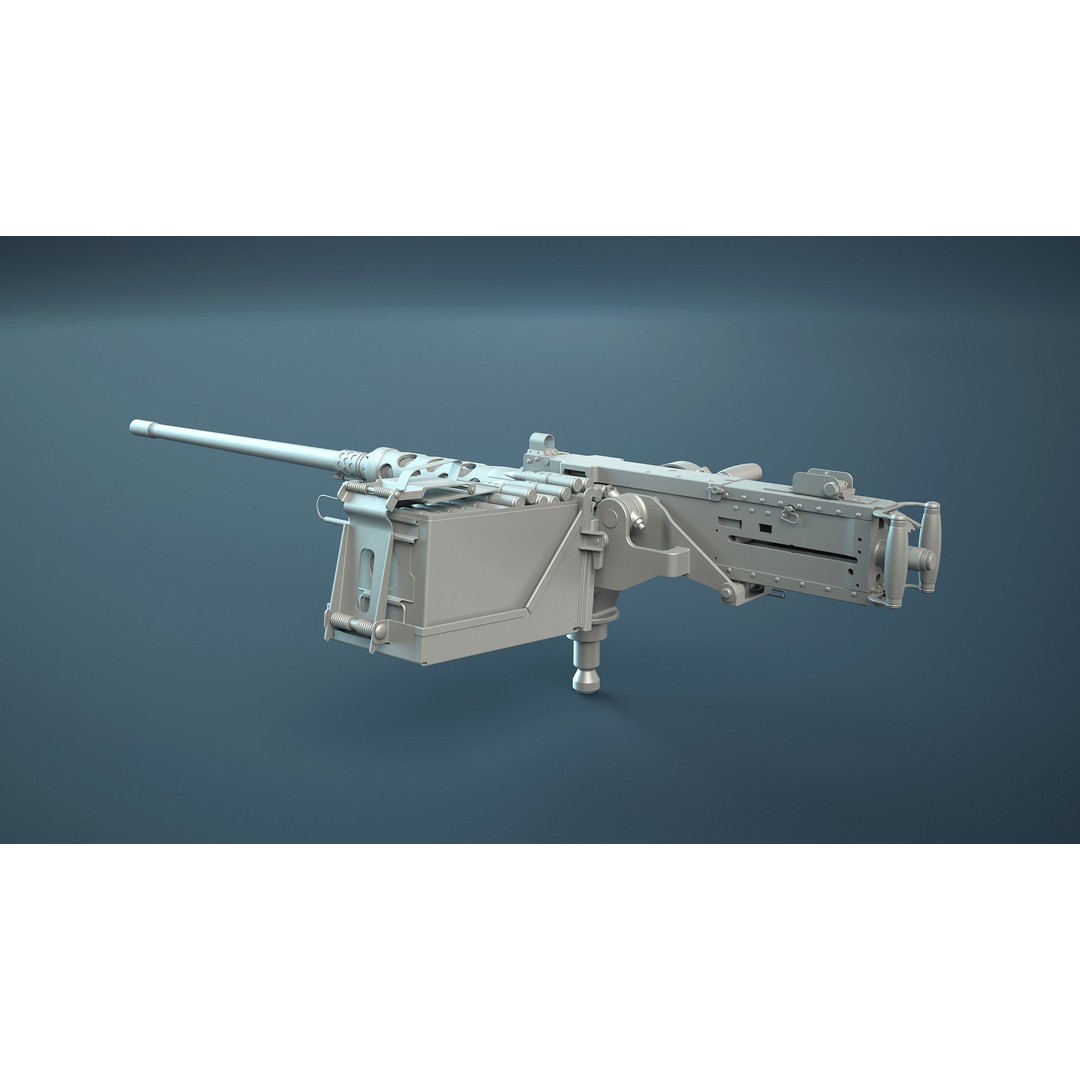 M2HB Browning Machine Gun 3D Model – High Poly Game Asset, FBX & OBJ - View 5