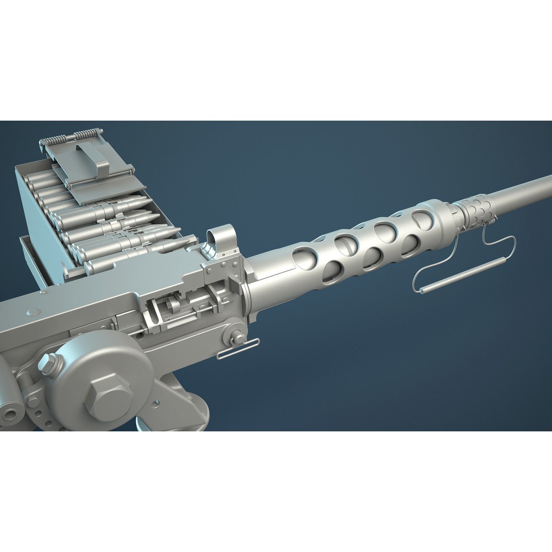 M2HB Browning Machine Gun 3D Model – High Poly Game Asset, FBX & OBJ - View 8