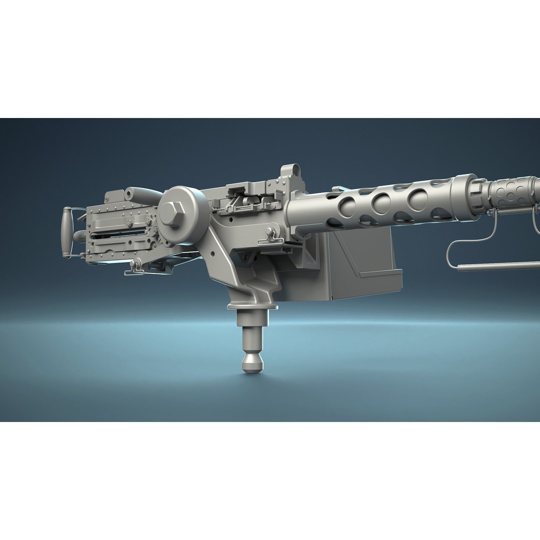 M2HB Browning Machine Gun 3D Model – High Poly Game Asset, FBX & OBJ - View 9