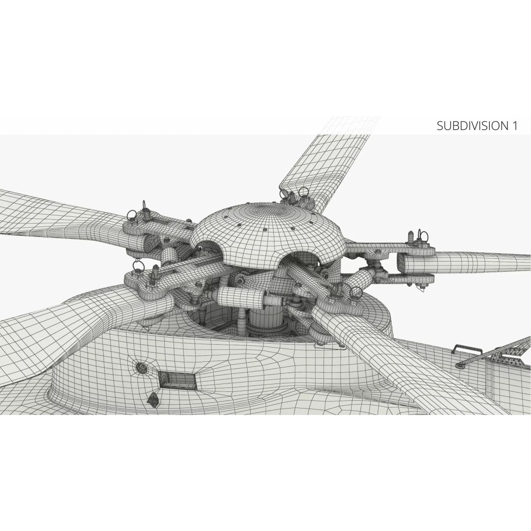 Combat Helicopter 3D Model – Desert Camouflage PBR Aircraft for Simulation - View 13