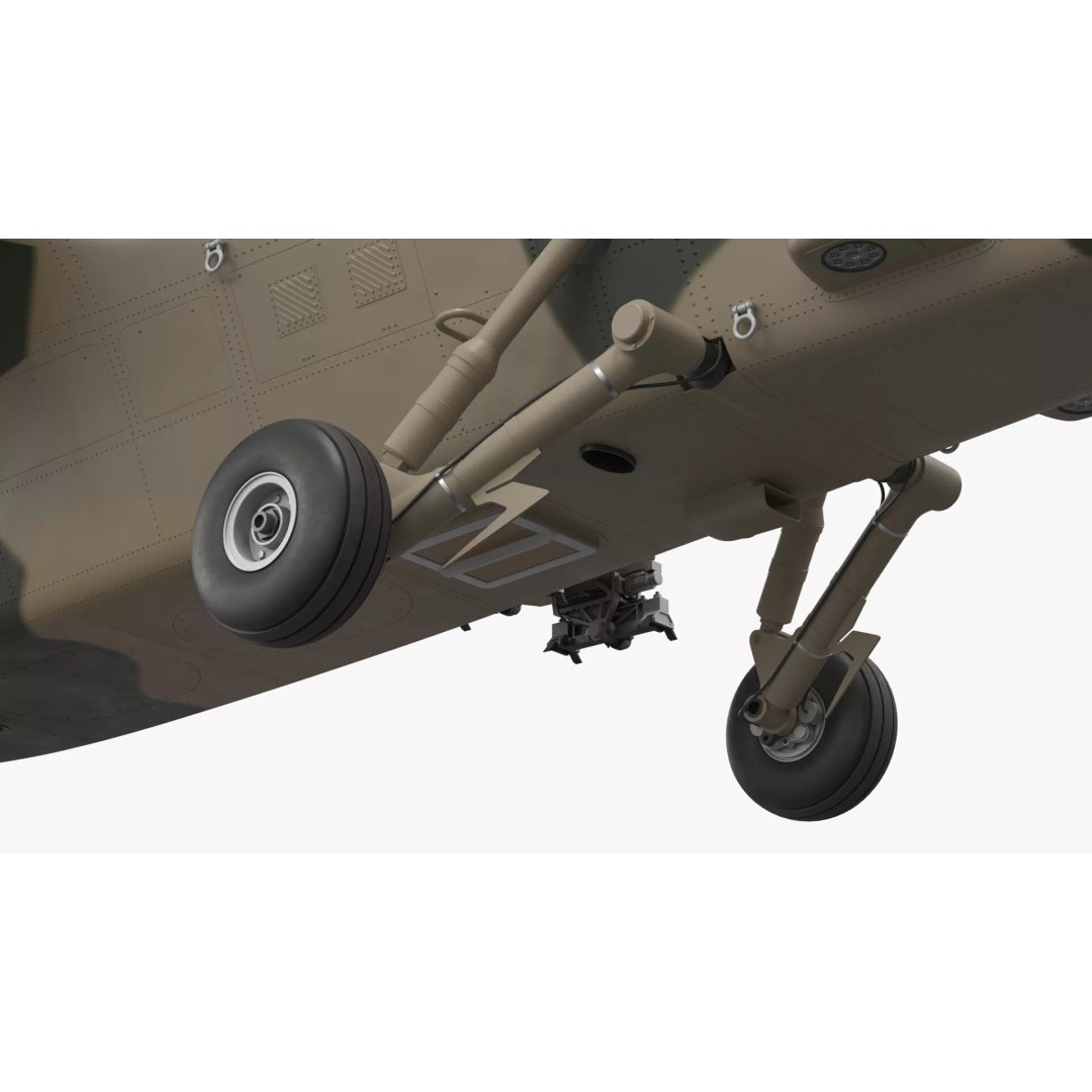 Combat Helicopter 3D Model – Desert Camouflage PBR Aircraft for Simulation - View 9