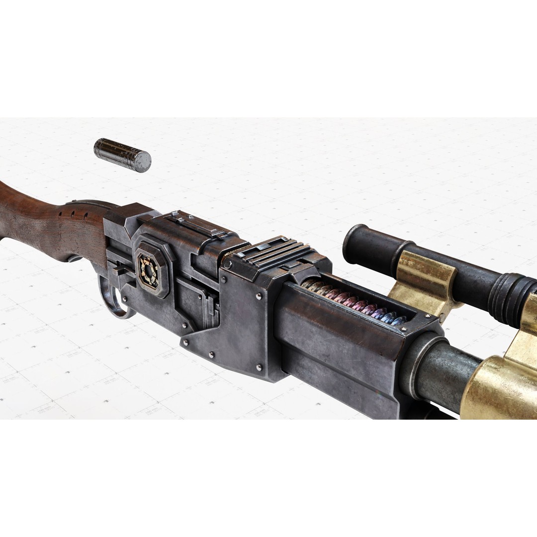 Mandalorian Amban Rifle 3D Model – PBR Low-Poly Game Asset, FBX