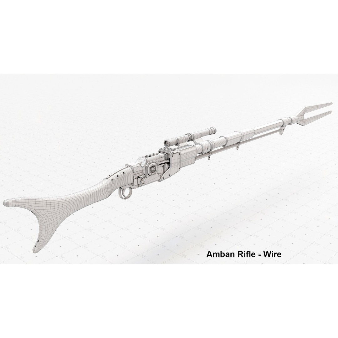 Mandalorian Amban Rifle 3D Model – PBR Low-Poly Game Asset, FBX - View 10
