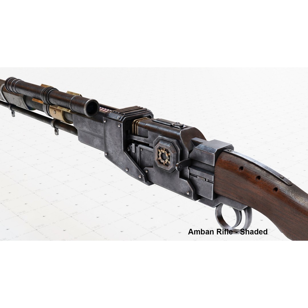 Mandalorian Amban Rifle 3D Model – PBR Low-Poly Game Asset, FBX - View 11