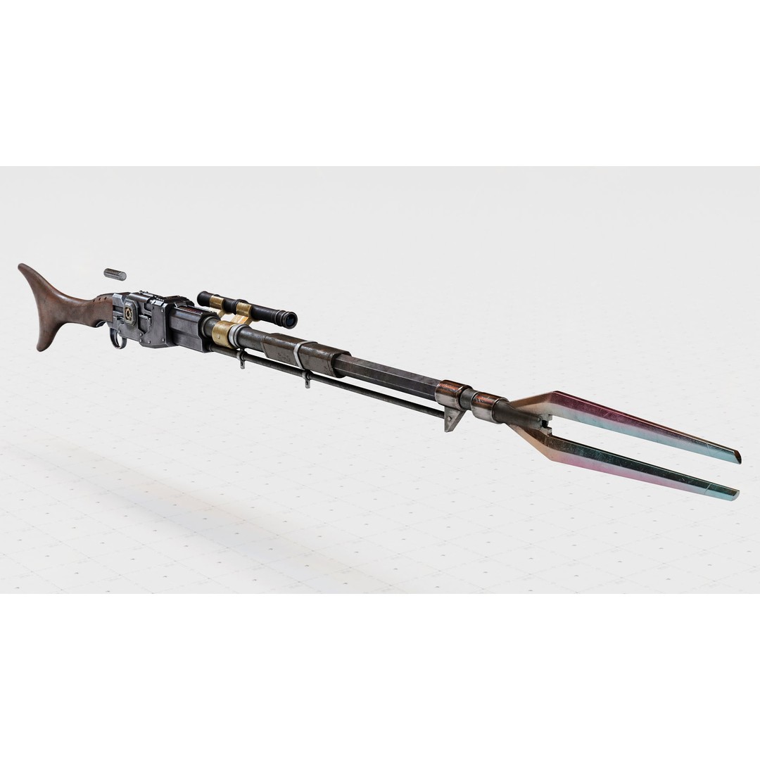 Mandalorian Amban Rifle 3D Model – PBR Low-Poly Game Asset, FBX - View 12