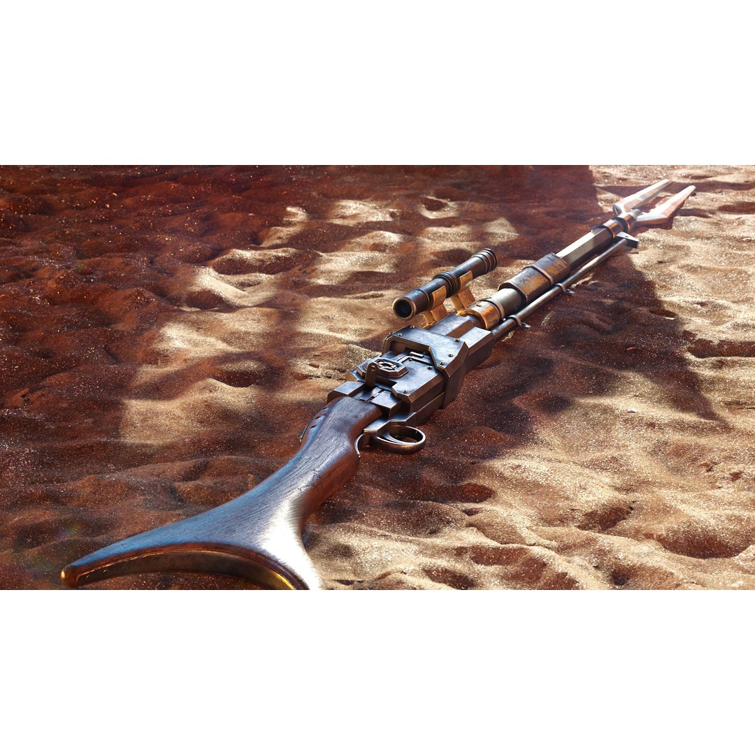Mandalorian Amban Rifle 3D Model – PBR Low-Poly Game Asset, FBX - View 14