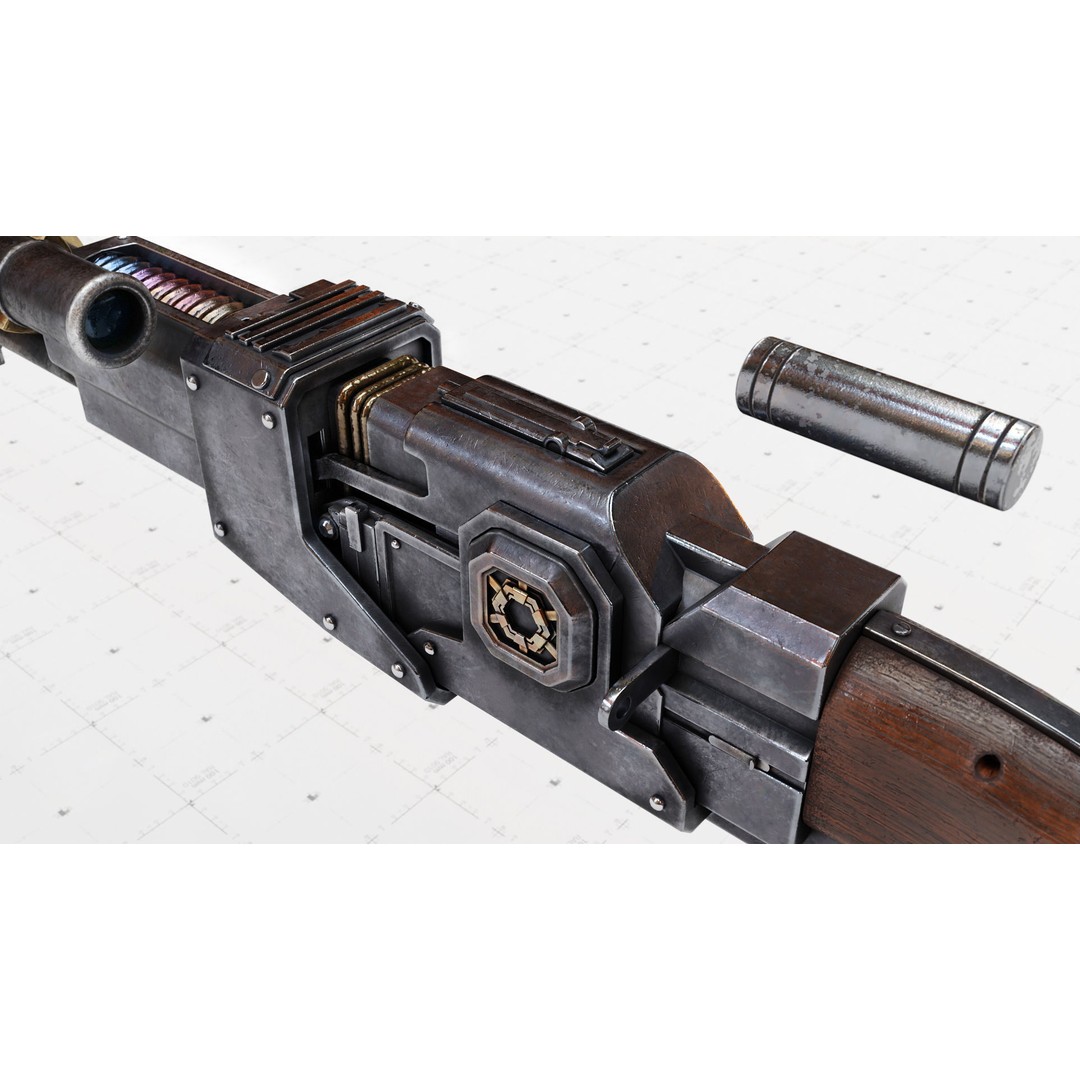 Mandalorian Amban Rifle 3D Model – PBR Low-Poly Game Asset, FBX - View 17