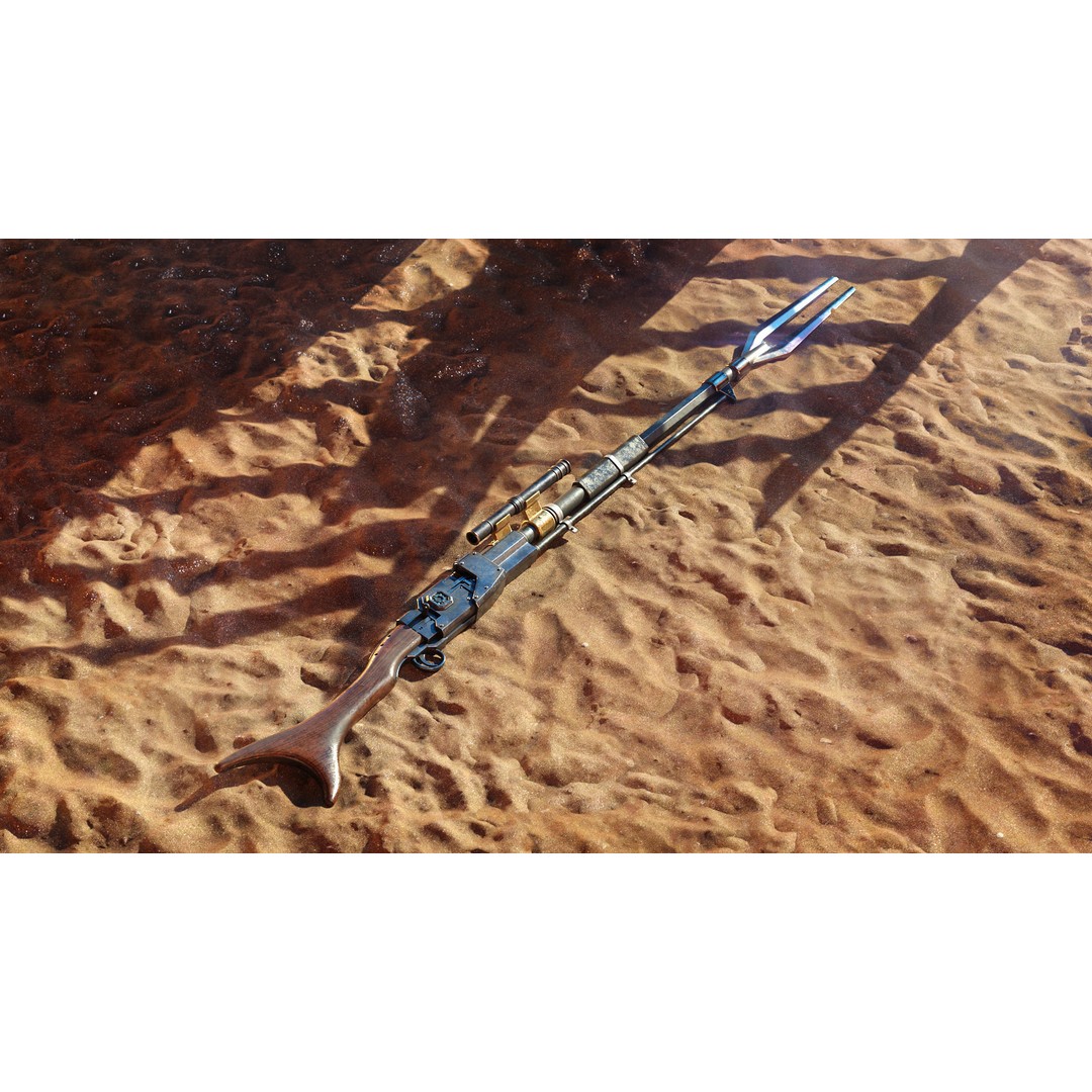 Mandalorian Amban Rifle 3D Model – PBR Low-Poly Game Asset, FBX - View 4