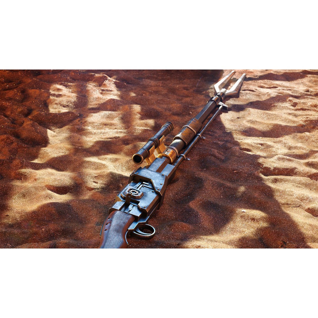 Mandalorian Amban Rifle 3D Model – PBR Low-Poly Game Asset, FBX - View 5