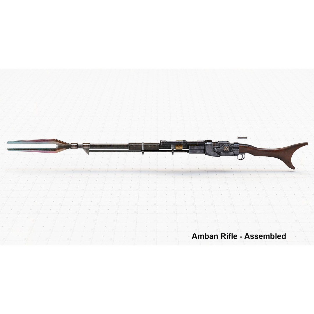 Mandalorian Amban Rifle 3D Model – PBR Low-Poly Game Asset, FBX - View 7