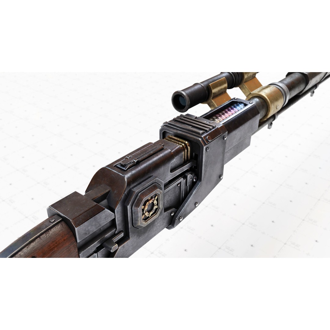 Mandalorian Amban Rifle 3D Model – PBR Low-Poly Game Asset, FBX - View 8