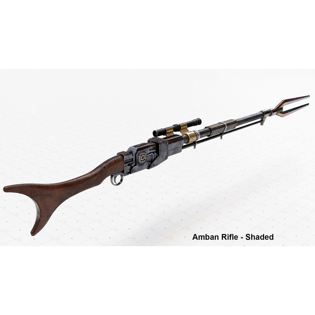 Mandalorian Amban Rifle 3D Model – PBR Low-Poly Game Asset, FBX - View 9