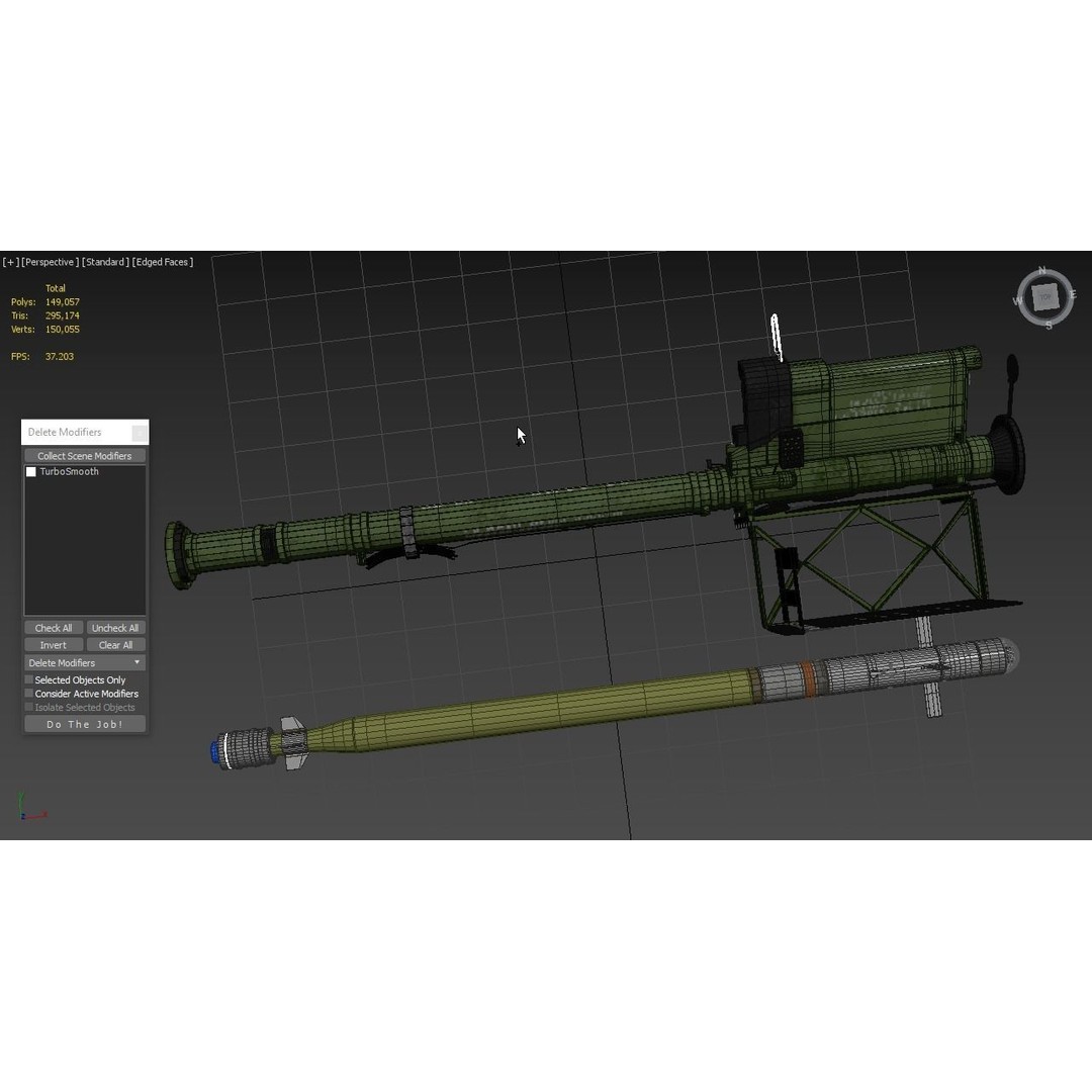 FIM 92 Stinger Missile 3D Model – High Poly Game Asset, FBX, OBJ - View 10