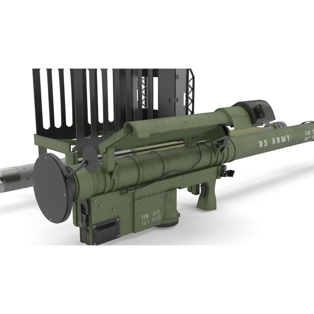 FIM 92 Stinger Missile 3D Model – High Poly Game Asset, FBX, OBJ - View 12
