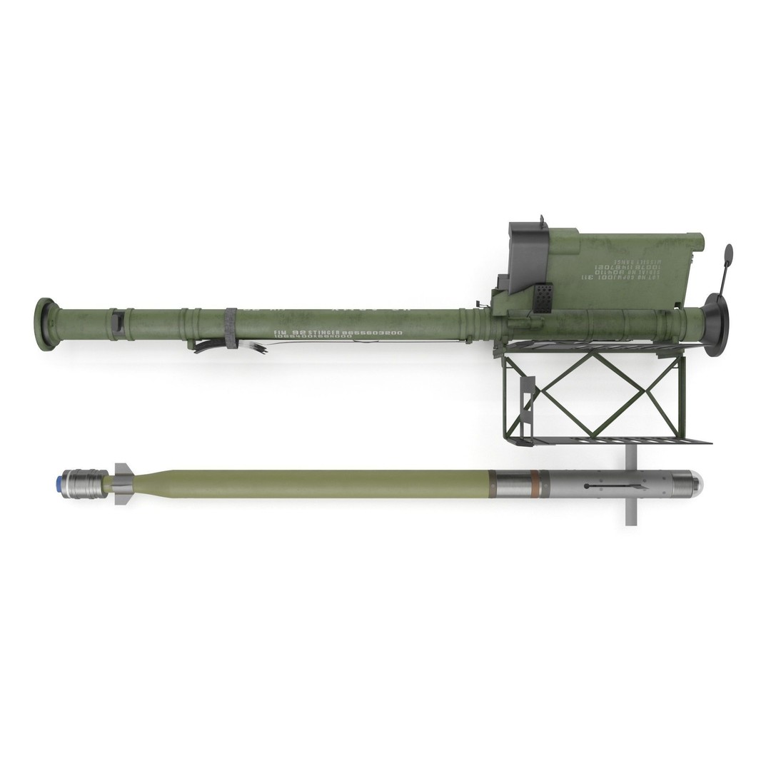 FIM 92 Stinger Missile 3D Model – High Poly Game Asset, FBX, OBJ - View 15