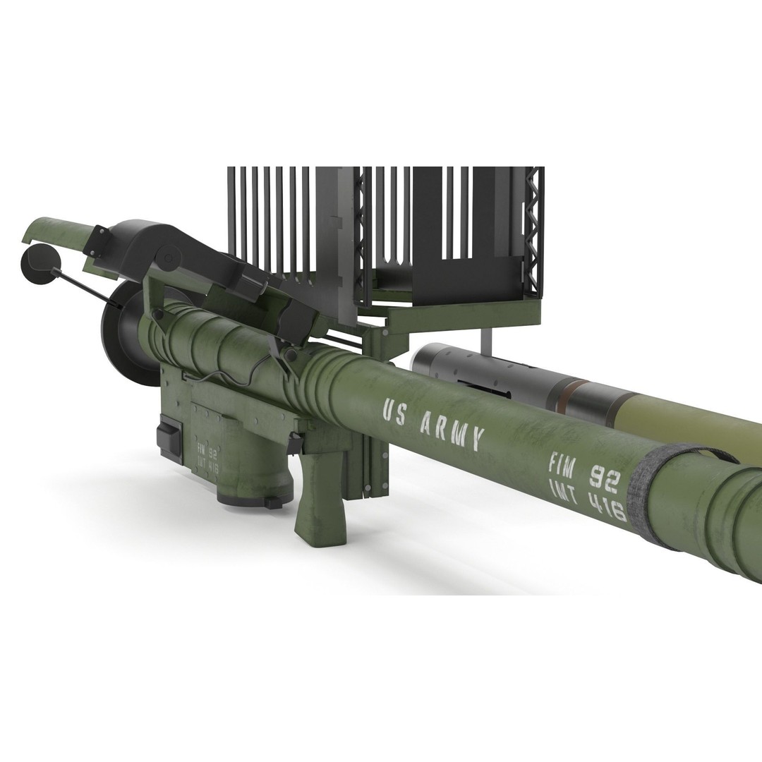 FIM 92 Stinger Missile 3D Model – High Poly Game Asset, FBX, OBJ - View 18