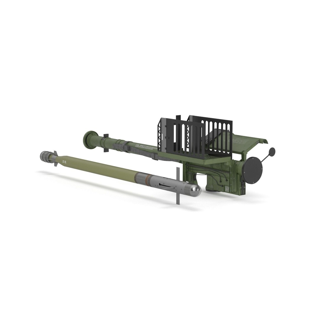 FIM 92 Stinger Missile 3D Model – High Poly Game Asset, FBX, OBJ - View 35