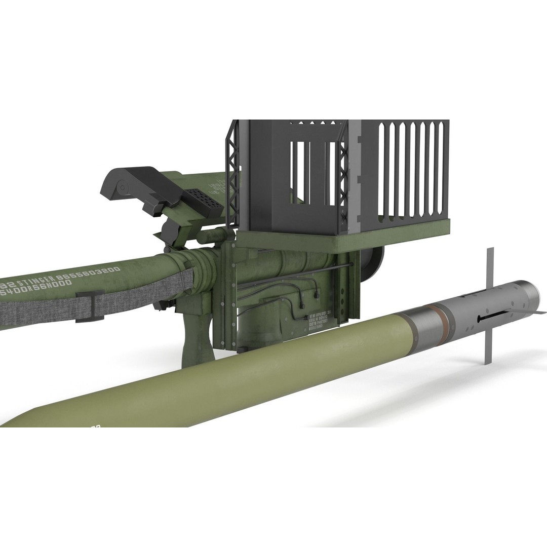 FIM 92 Stinger Missile 3D Model – High Poly Game Asset, FBX, OBJ - View 4