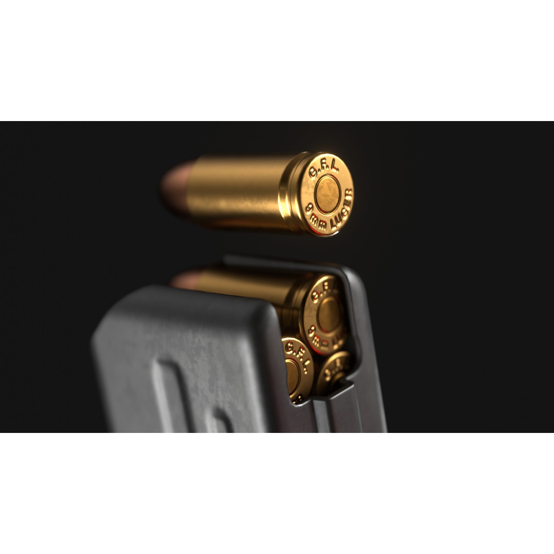 Colt 9mm SMG 3D Model – Low Poly Game Asset with PBR Textures - View 13