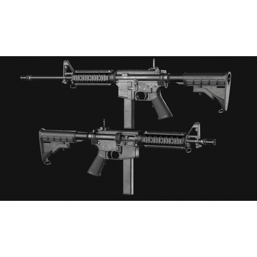 Colt 9mm SMG 3D Model – Low Poly Game Asset with PBR Textures - View 6