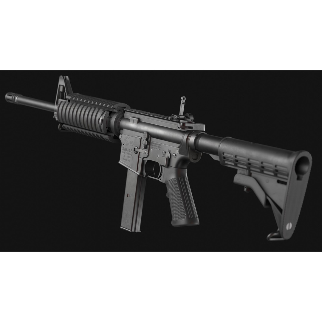 Colt 9mm SMG 3D Model – Low Poly Game Asset with PBR Textures - View 7