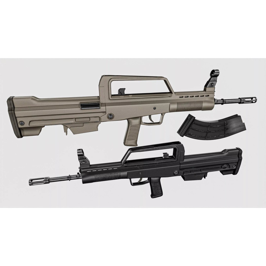 QBZX 95 Assault Rifle 3D Model – Low Poly PBR Game Asset, FBX - View 2