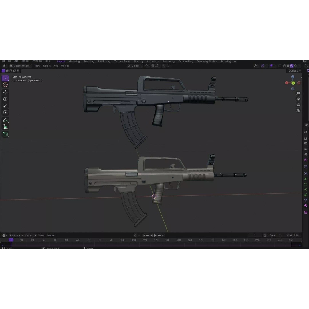 QBZX 95 Assault Rifle 3D Model – Low Poly PBR Game Asset, FBX - View 29