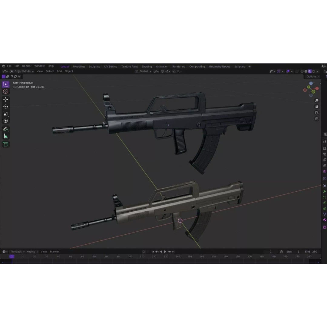 QBZX 95 Assault Rifle 3D Model – Low Poly PBR Game Asset, FBX - View 30