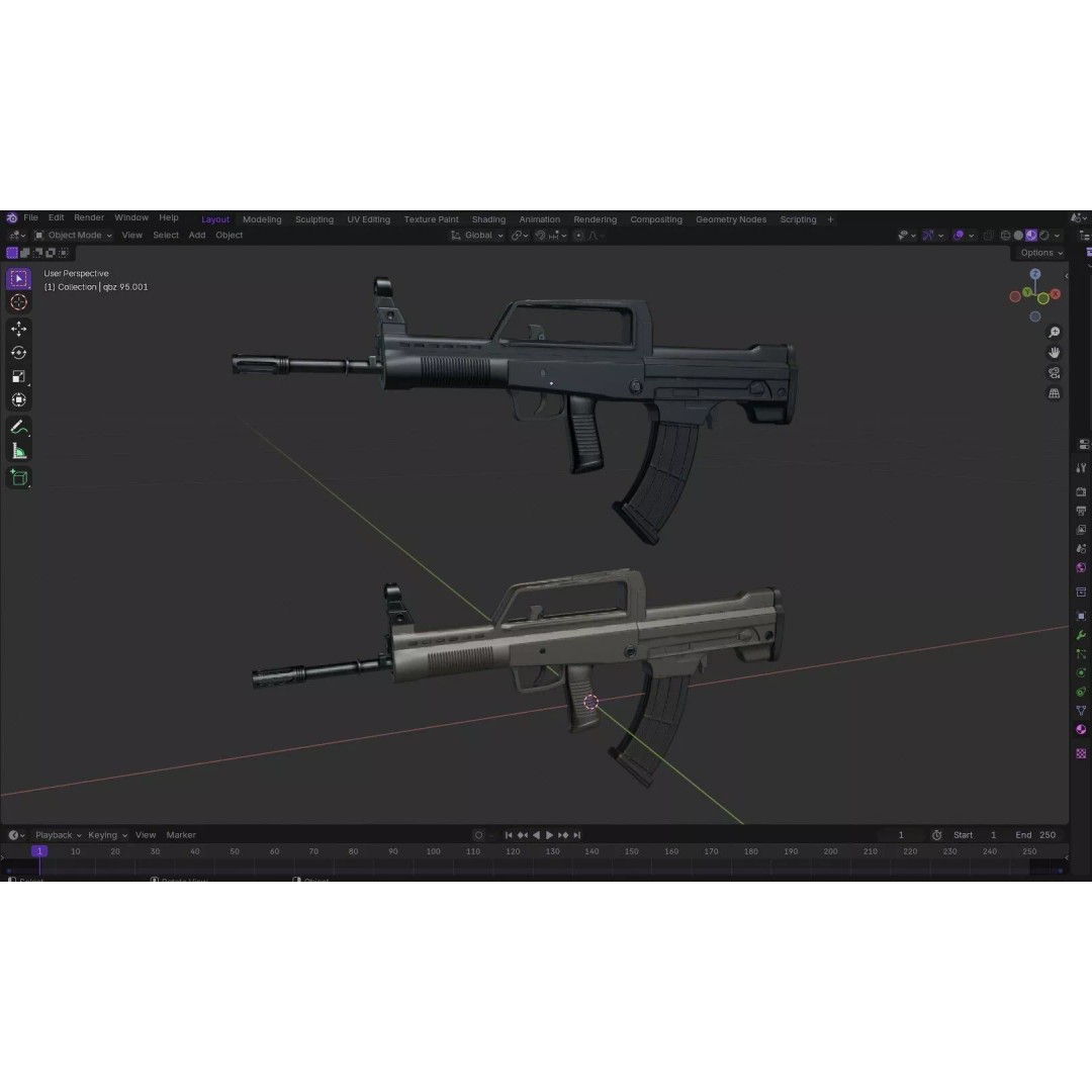 QBZX 95 Assault Rifle 3D Model – Low Poly PBR Game Asset, FBX - View 31