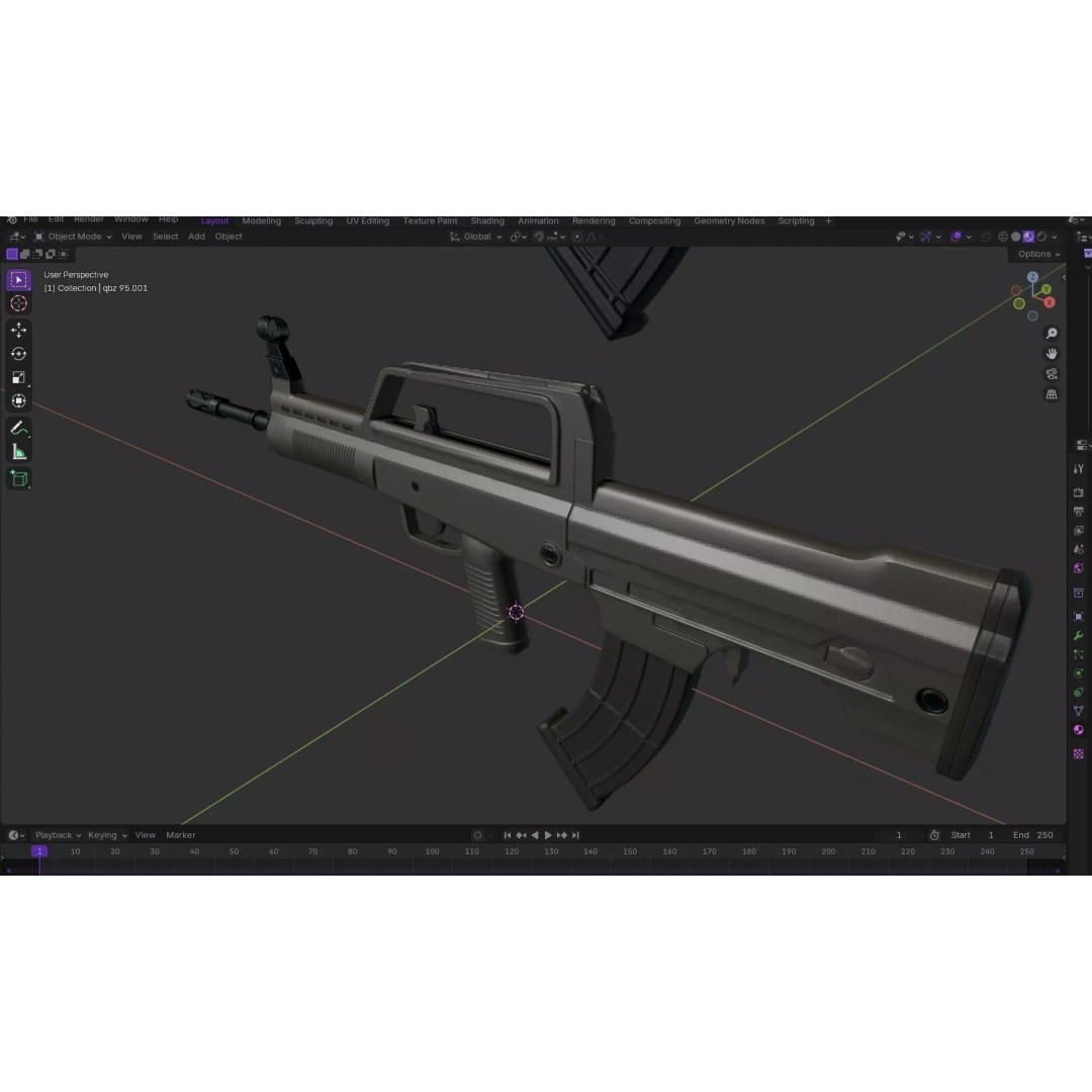 QBZX 95 Assault Rifle 3D Model – Low Poly PBR Game Asset, FBX - View 32