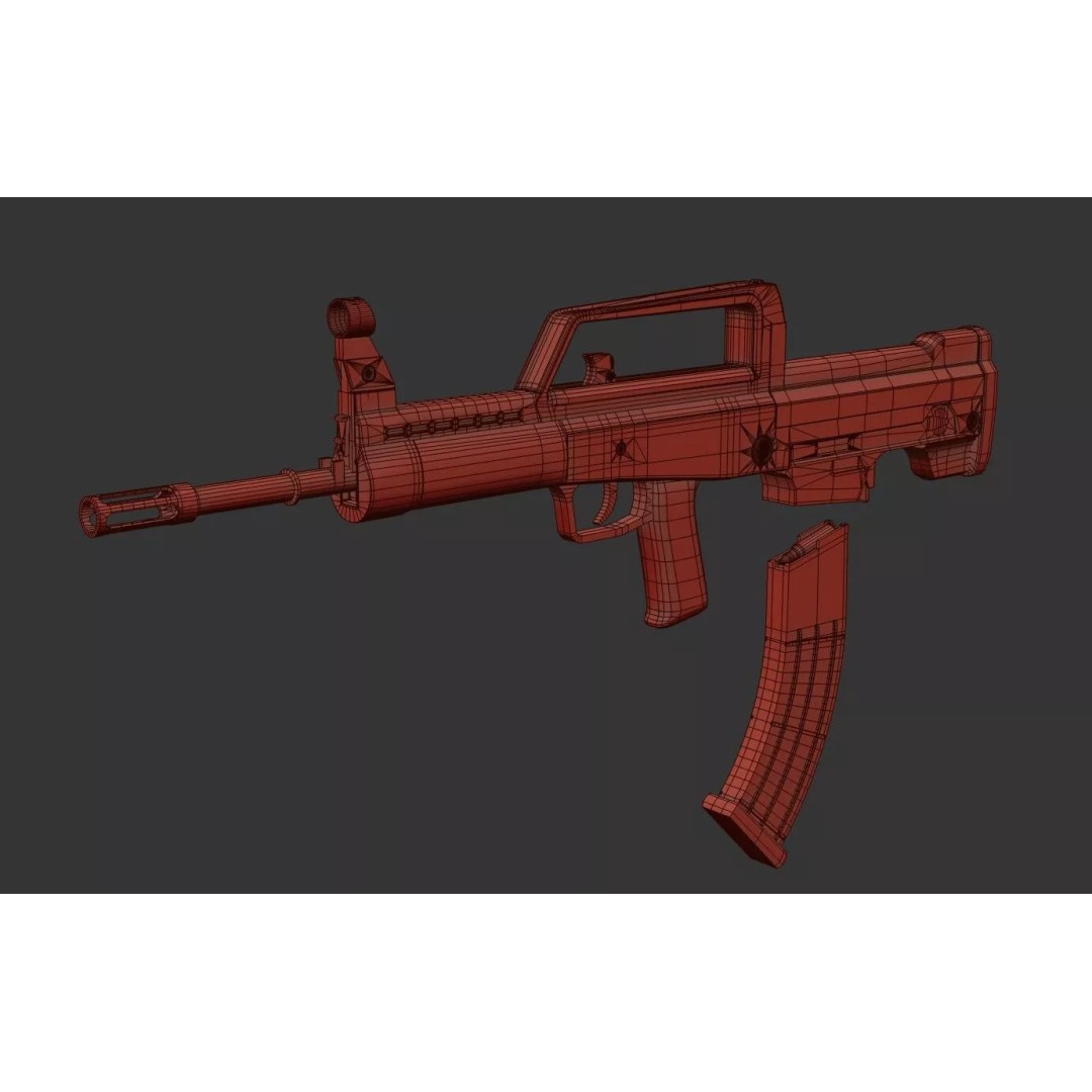 QBZX 95 Assault Rifle 3D Model – Low Poly PBR Game Asset, FBX - View 33