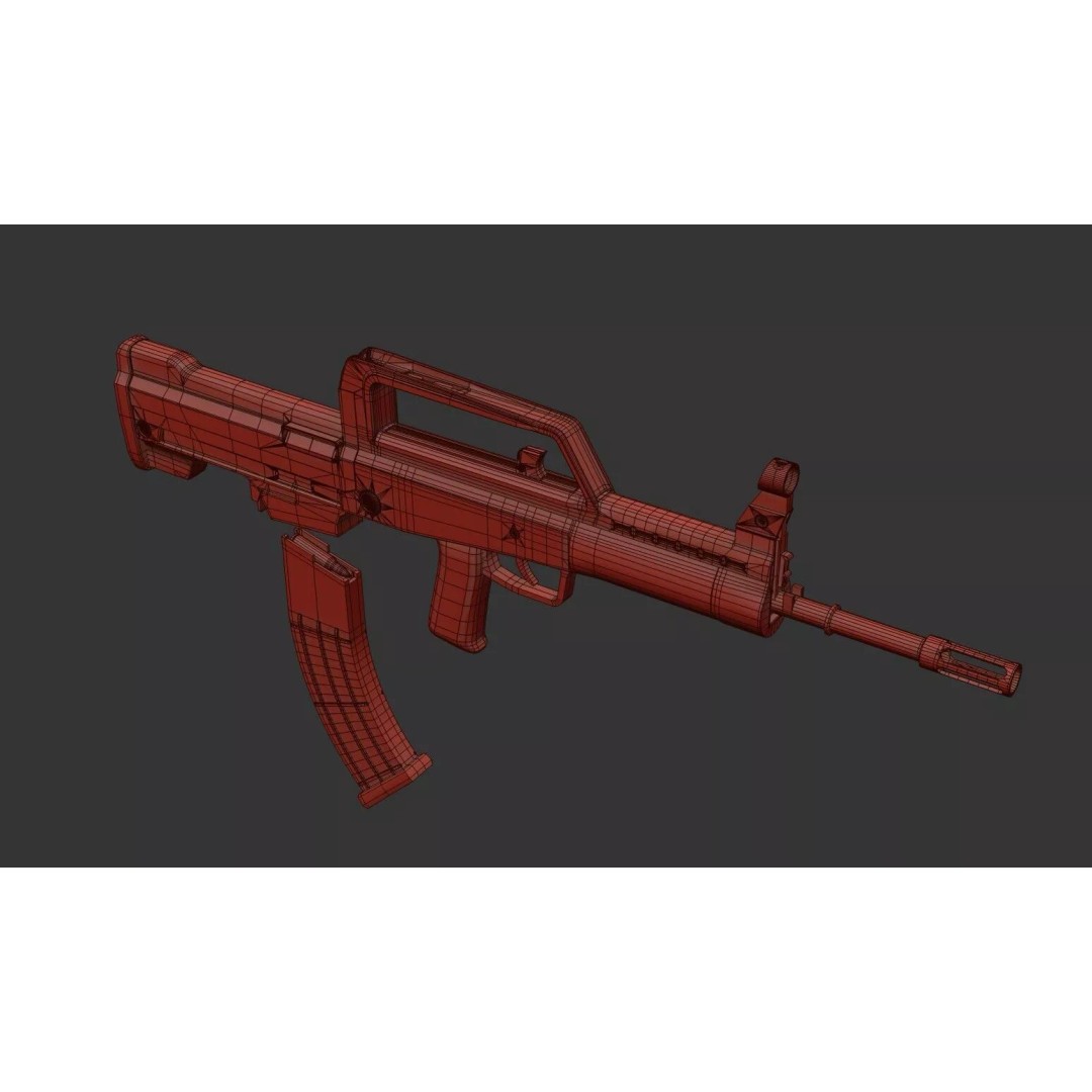 QBZX 95 Assault Rifle 3D Model – Low Poly PBR Game Asset, FBX - View 34