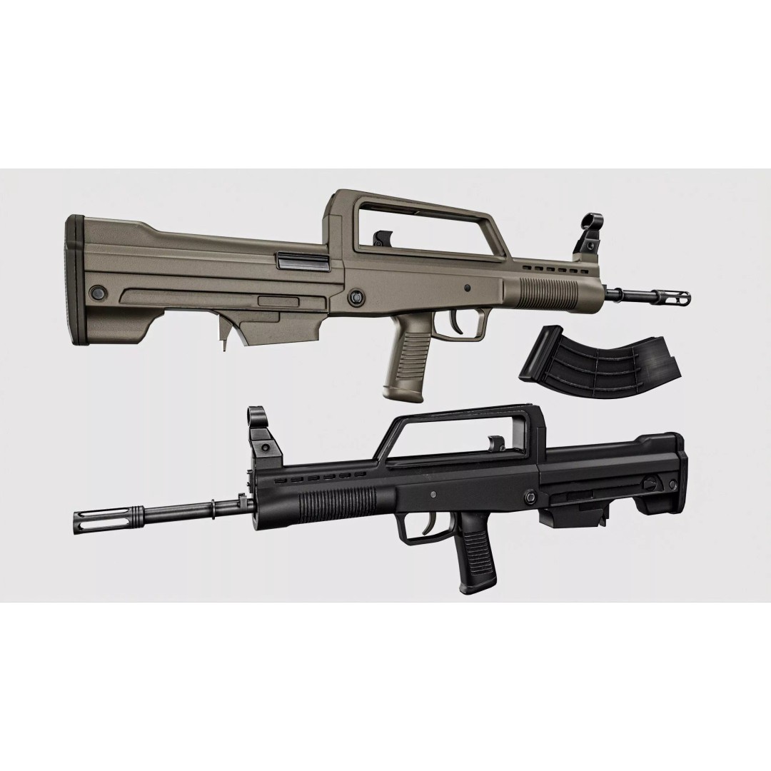 QBZX 95 Assault Rifle 3D Model – Low Poly PBR Game Asset, FBX - View 5
