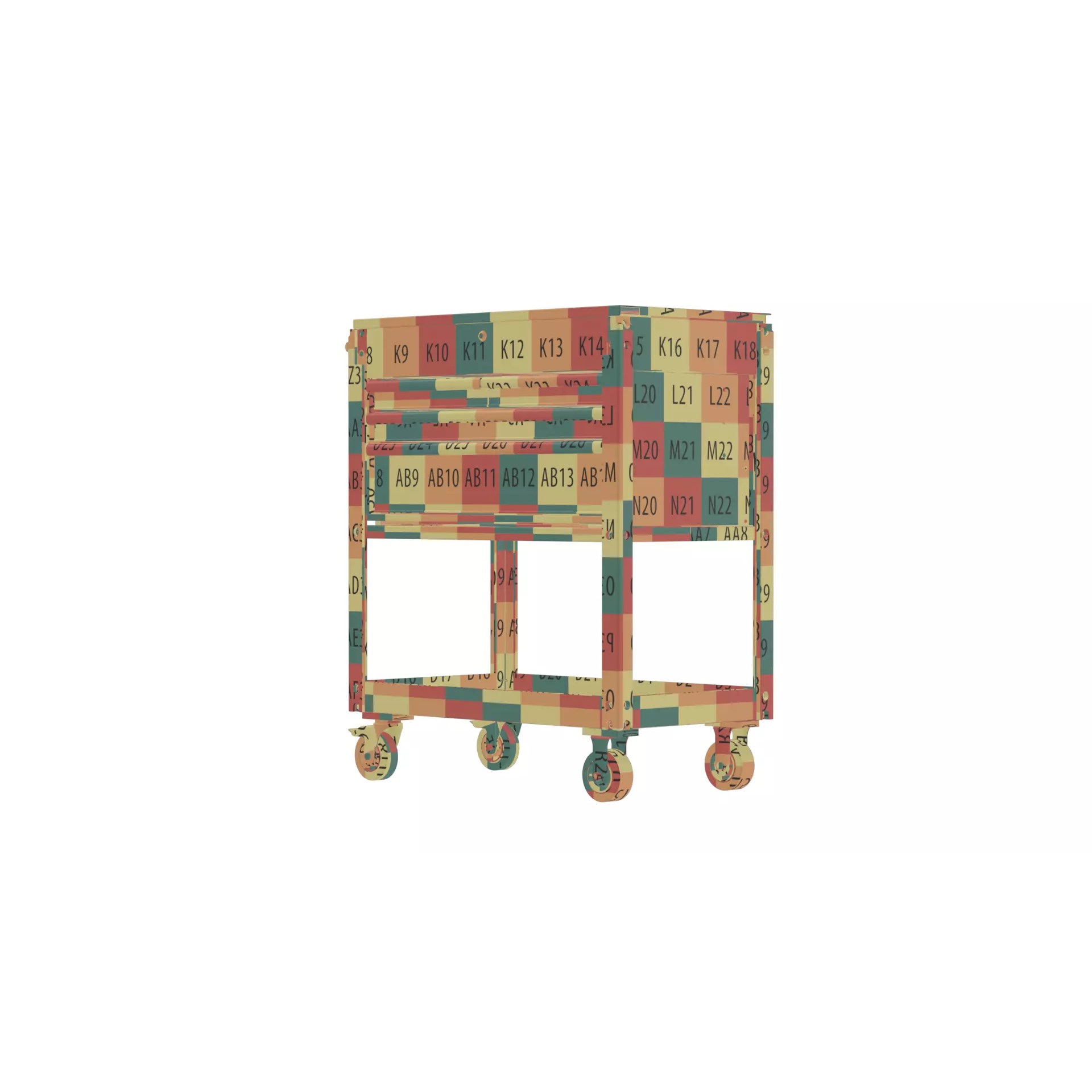 Drawer Utility Tool Cart - Game-Ready 3D Model - View 22