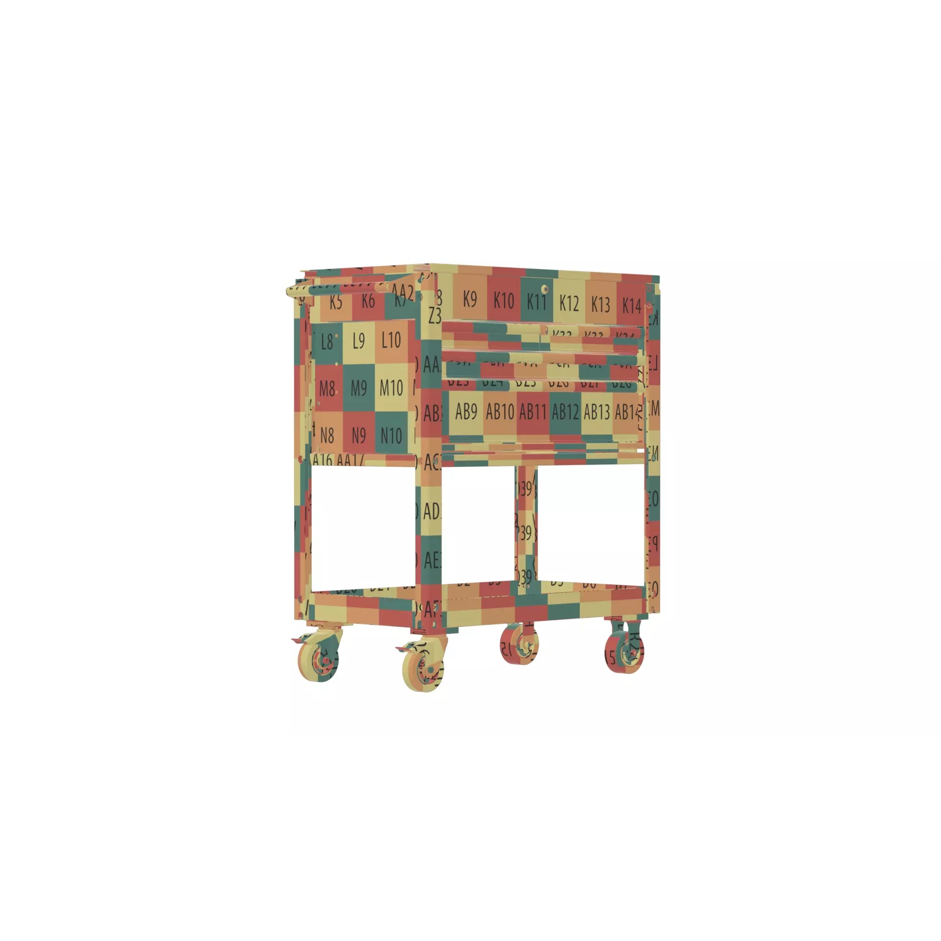 Drawer Utility Tool Cart - Game-Ready 3D Model - View 23