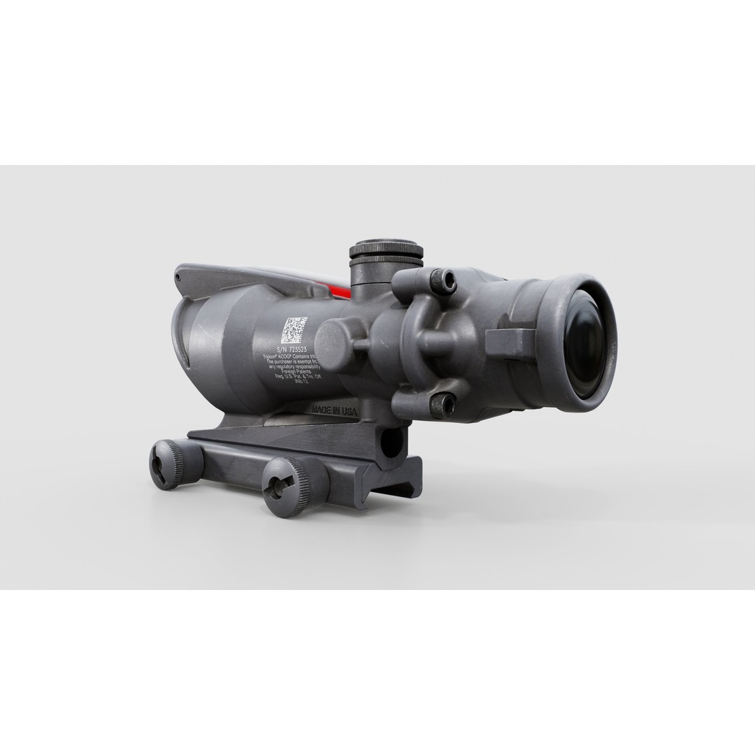 Trijicon ACOG TA31 3D Model – Low Poly Tactical Rifle Scope, FBX - View 10