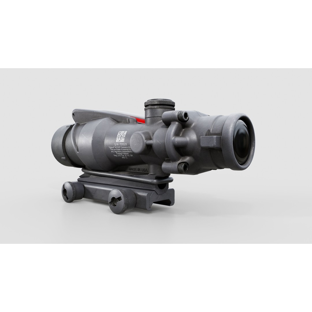 Trijicon ACOG TA31 3D Model – Low Poly Tactical Rifle Scope, FBX - View 11