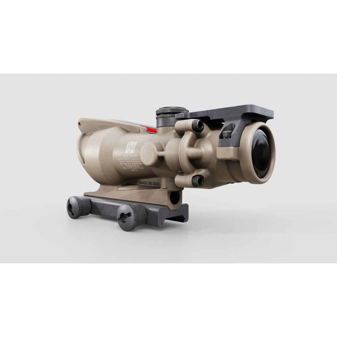 Trijicon ACOG TA31 3D Model – Low Poly Tactical Rifle Scope, FBX - View 12