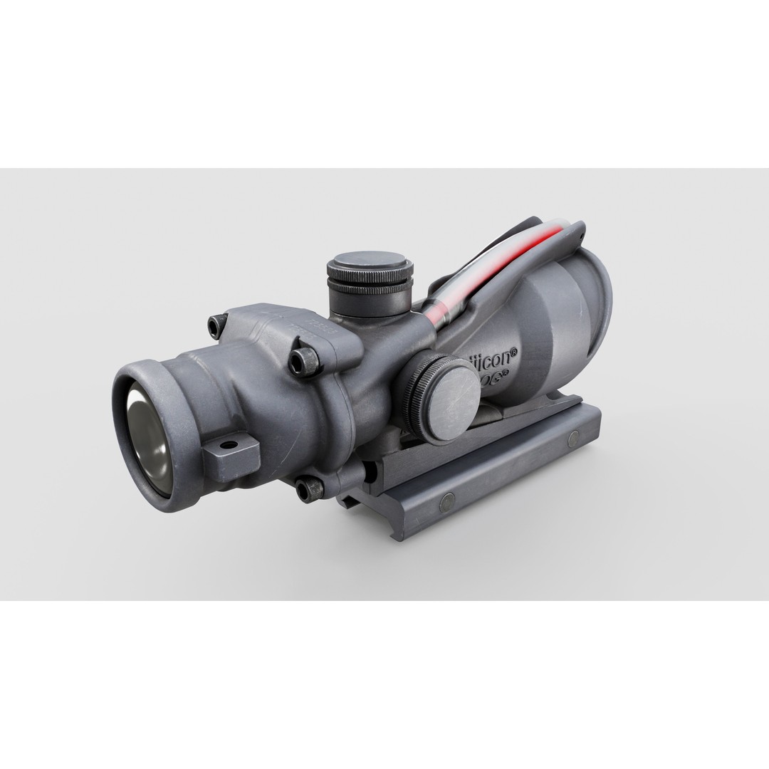 Trijicon ACOG TA31 3D Model – Low Poly Tactical Rifle Scope, FBX - View 14