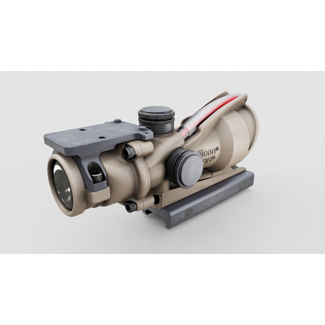 Trijicon ACOG TA31 3D Model – Low Poly Tactical Rifle Scope, FBX - View 16
