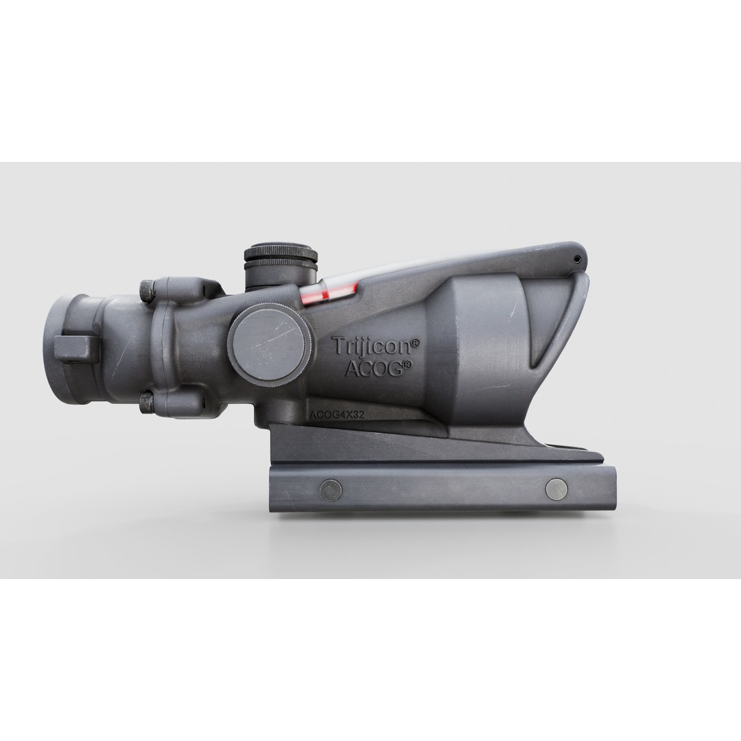Trijicon ACOG TA31 3D Model – Low Poly Tactical Rifle Scope, FBX - View 17